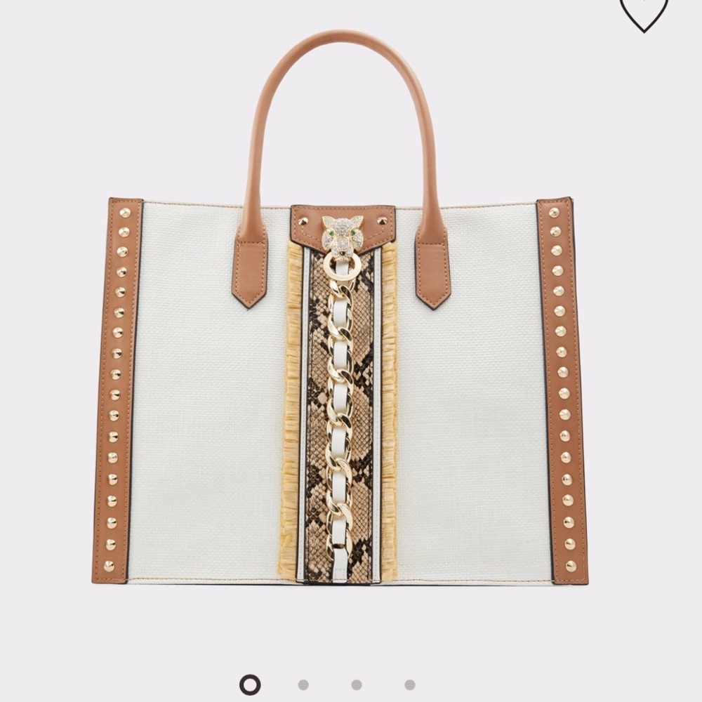 Aldo Abomastraw White Animal Print Tote Bag - NEW